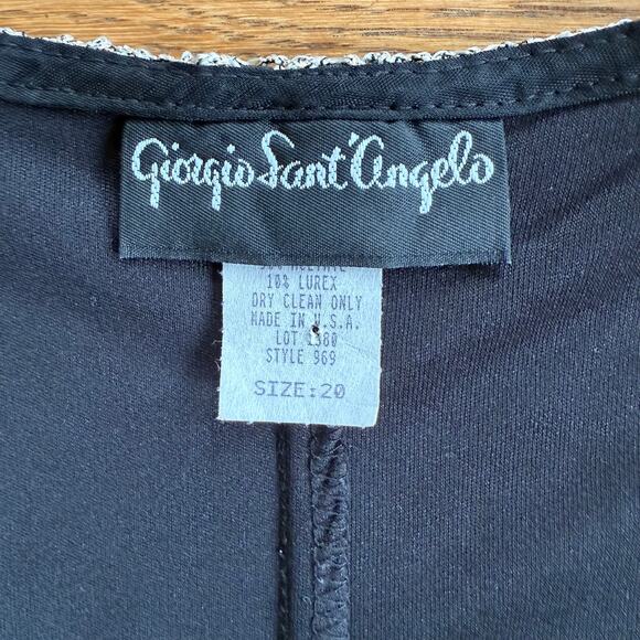 Vintage Georgio Sant Angelo Cocktail Dress SZ 20 Gold Black - Picture 3 of 8